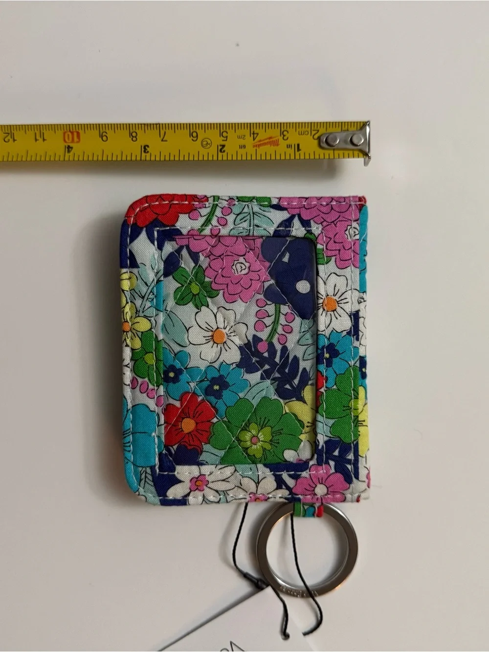 Vera Bradley Floral Quilted Card Holder with Key Ring - Navy Multicolor